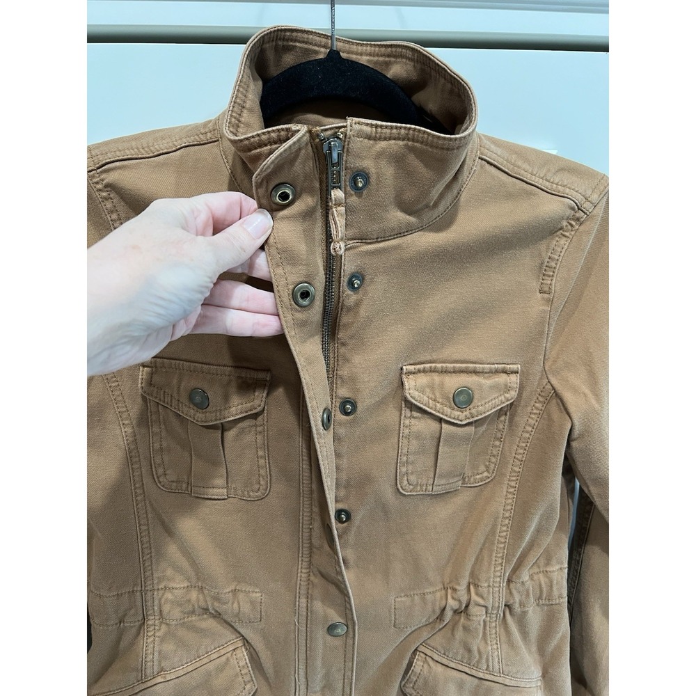 Talbots‎ Cotton Canvas Utility Jacket Size Petite XS Luggage Tan Brown Classic - Picture 5 of 9